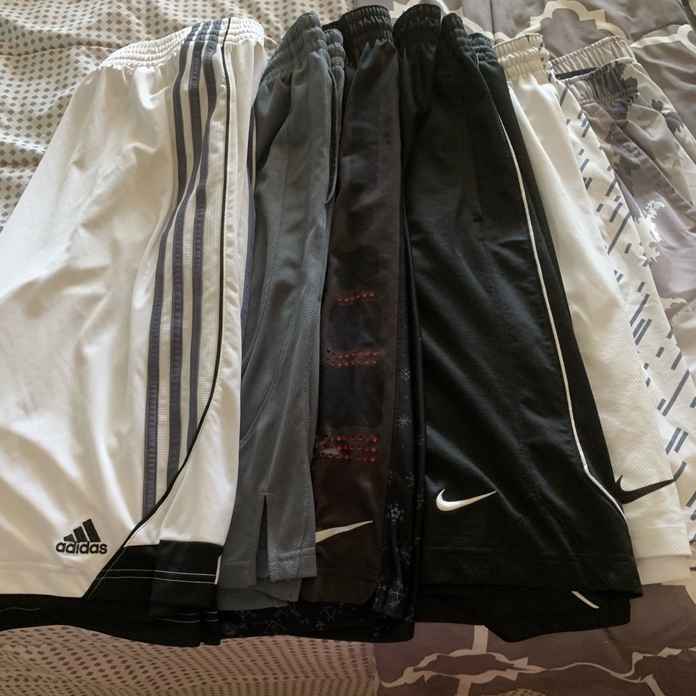 Bundle of athletic basketball shorts